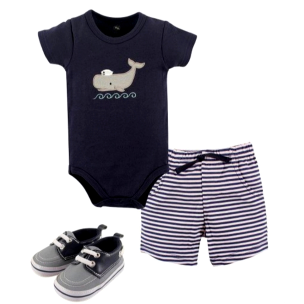 3pc Boys Whale Outfit w/Shoes